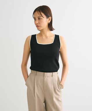 Green Parks ノースリーブスクエアニットプルオーバー Black