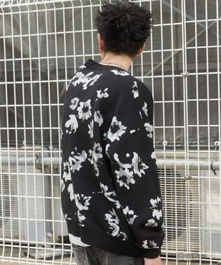 WEGO リラックスフィットパターンカーディガン ブラックその他