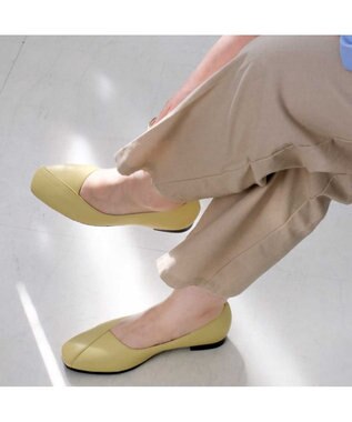 Pointer 日本製 本革Vカットパンプス イエロー