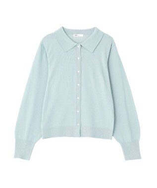 CRAFT STANDARD BOUTIQUE ポロ衿アンサンブルニット Blue Gray