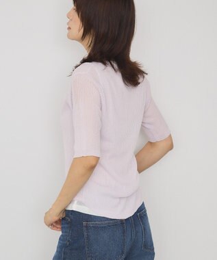 AMERICAN HOLIC 【2点セット】シアーリブヘンリーネックニット＋タンクトップ Purple