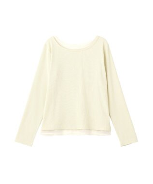 earth music&ecology レイヤード風テレコプルオーバー Yellow