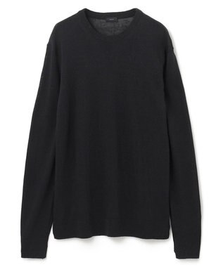 JOSEPH HOMME リネンナイロンプレーン　クルーネックニット ブラック系