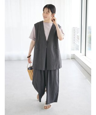 CRAFT STANDARD BOUTIQUE 【キナリノ別注】リネンレーヨンジレベスト Charcoal Gray