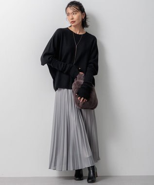 23区 【洗える】ピュアカシミヤ ドルマンスリーブ ニット ブラック系