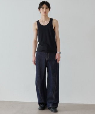 WEGO コットンリブタンクトップ ブラック