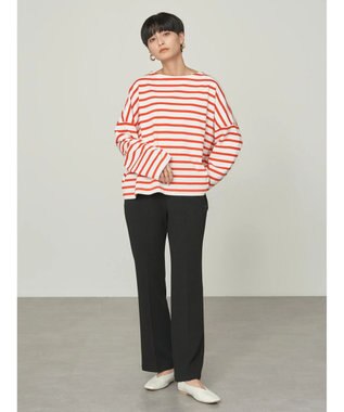 AMERICAN HOLIC ボートネックボーダープルオーバー Red