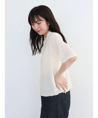 Green Parks BEST PRICE 表面カット衿付シャツ Ecru