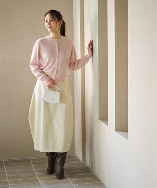 #Newans 【カシミヤ混】コンパクトニットカーディガン ピンク