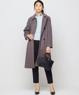 組曲 【暖かい・美シルエット・ストレッチ】バックウォーム テーパードパンツ ブラック系