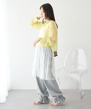 earth music&ecology チュールヘムキャミソール Off White