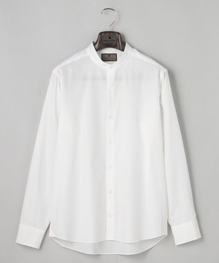 GOTAIRIKU 【シワになりにくい/洗える】ＴＣブロード シャツ_バンドカラー ホワイト系