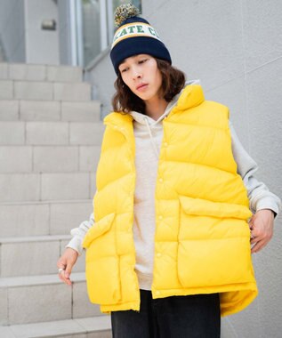 WEGO カラーナイロンパテッドベスト イエロー