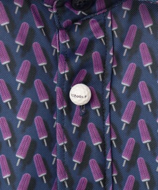 23区GOLF 【MEN】【接触冷感・UVケア・吸水速乾】アイス柄 ポロシャツ ネイビー系5