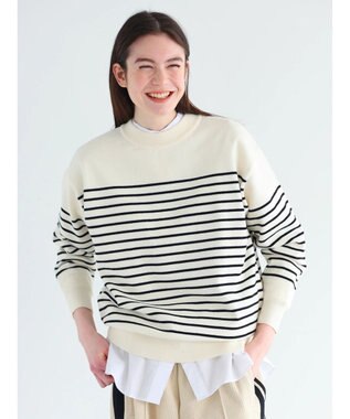 CRAFT STANDARD BOUTIQUE パネルボーダーニットプルオーバー White