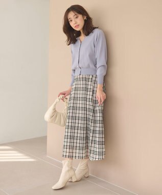 Feroux 【洗える】ビジューボタン2WAY カーディガン スカイブルー系