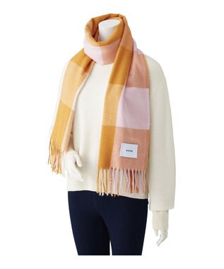 MOONBAT 【洗える】estaa とろーりストール ライトオレンジ