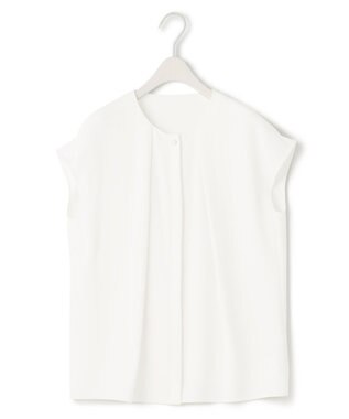 ICB 【洗える】エステルダブルクロス プルオーバーブラウス オフホワイト系