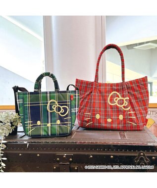 ROOTOTE 8463【サンリオ】IP.デリ.チェック.ハローキティ-A 02：レッド