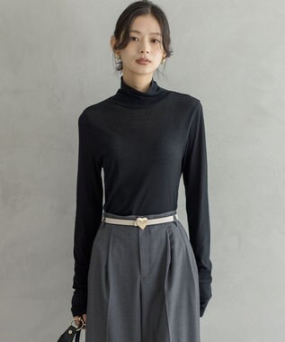 組曲 L ハイツイストシアー インナータートル ブラック系