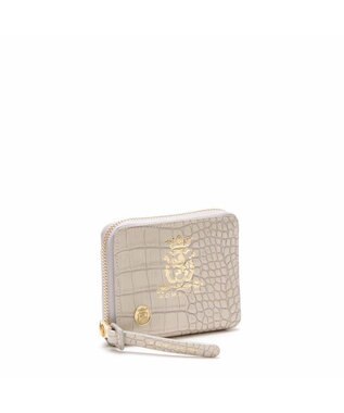 A.D.M.J. 【牛革】クロコ型押しスモールウォレット ホワイトパール