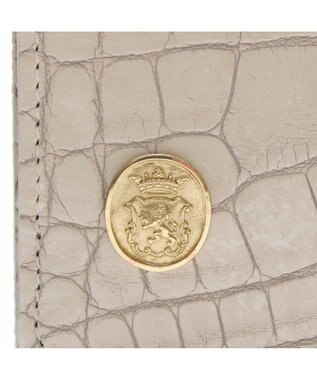 A.D.M.J. 【牛革】クロコ型押しスモールウォレット ホワイトパール