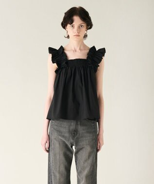 GRACE CONTINENTAL ショルダーフリルトップ ブラック