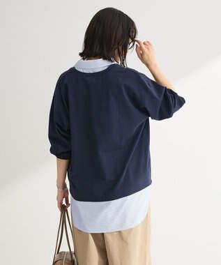 Green Parks 衿レイヤードッキングチュニック Navy