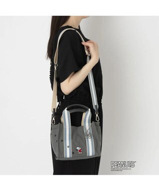 CLATHAS SNOOPYキャンパス ２wayトートバッグ（小） グレー