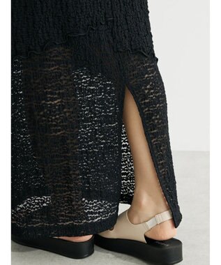 Green Parks パッチワーク風メロースカート Black