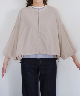 Tiaclasse 【洗える】バルーン袖ストレッチジャケット エクリュ