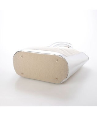 UNBILLION ペルケ perche / キャンバス・牛革トリミングトート シルバー