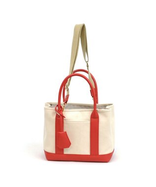 UNBILLION cachecache ショルダー付きパーテーションキャンバストート レッド