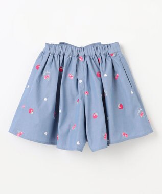 ANY KIDS 総柄刺繍 キュロット ブルー