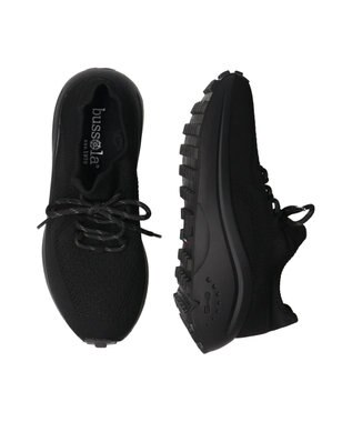 INTER-CHAUSSURES 【BUSSOLA】厚底ニットスニーカー ブラック雑材