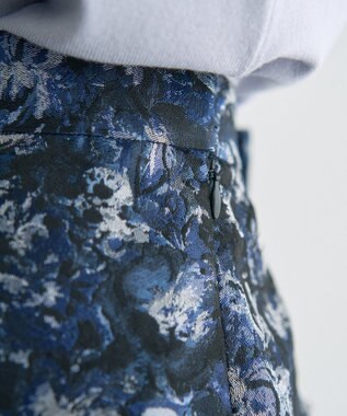 YECCA VECCA ジャガードナロースカート Navy