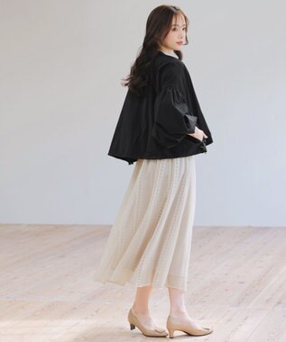 Tiaclasse 【洗える】バルーン袖ストレッチジャケット ブラック