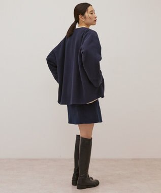 AMERICAN HOLIC 【選べる丈】中空FIBERノーカラーコート Navy