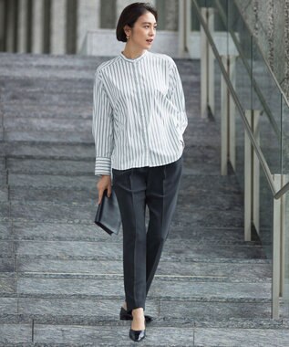 自由区 L 【19号サイズまで展開・カタログ掲載・セットアップ対応】トリアセダブルクロステーパード パンツ ネイビー