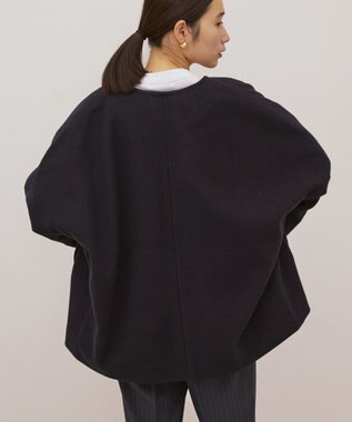 AMERICAN HOLIC 【選べる丈】中空FIBERノーカラーコート Black