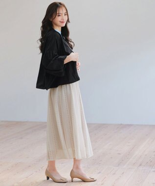 Tiaclasse 【洗える】バルーン袖ストレッチジャケット ブラック