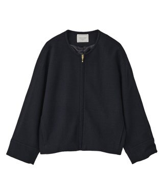 AMERICAN HOLIC 【選べる丈】中空FIBERノーカラーコート Navy