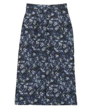 YECCA VECCA ジャガードナロースカート Navy