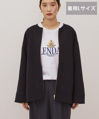 AMERICAN HOLIC 【選べる丈】中空FIBERノーカラーコート Black