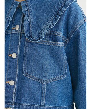 Green Parks ・Ｄｏｕｂｌｅ　Ｆｌａｇｓ　　フリルカラーＧジャン Indigo