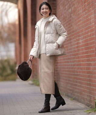 J.PRESS LADIES S 【洗える】タフタダウン ショート丈 コート アイボリー系