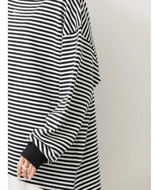 AMERICAN HOLIC 刺繍ロゴミニ裏毛ボートネックチュニック Border