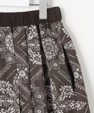 自由区 ロータスタイルプリント スカート ブラウン