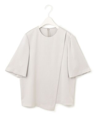 ICB 【洗える】 サテンクレープ Tブラウス トープ系