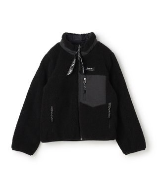 UNFILO 【120-150cm】TAION リバーシブルボア ダウンジャケット(UNISEX) ブラック×ブラック